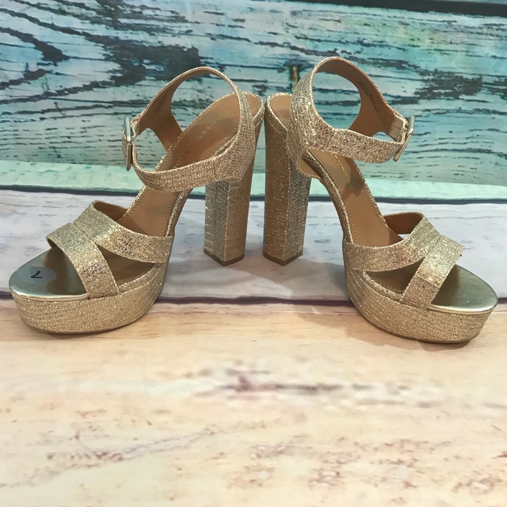 Chinese Laundry Gold Glitter Heels, “NEW” size 11 - Picture 2 of 7